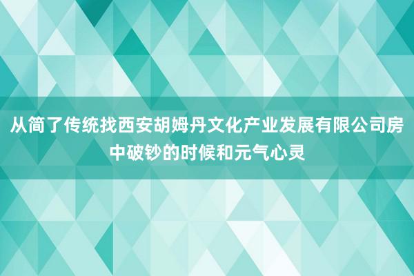 从简了传统找西安胡姆丹文化产业发展有限公司房中破钞的时候和元气心灵